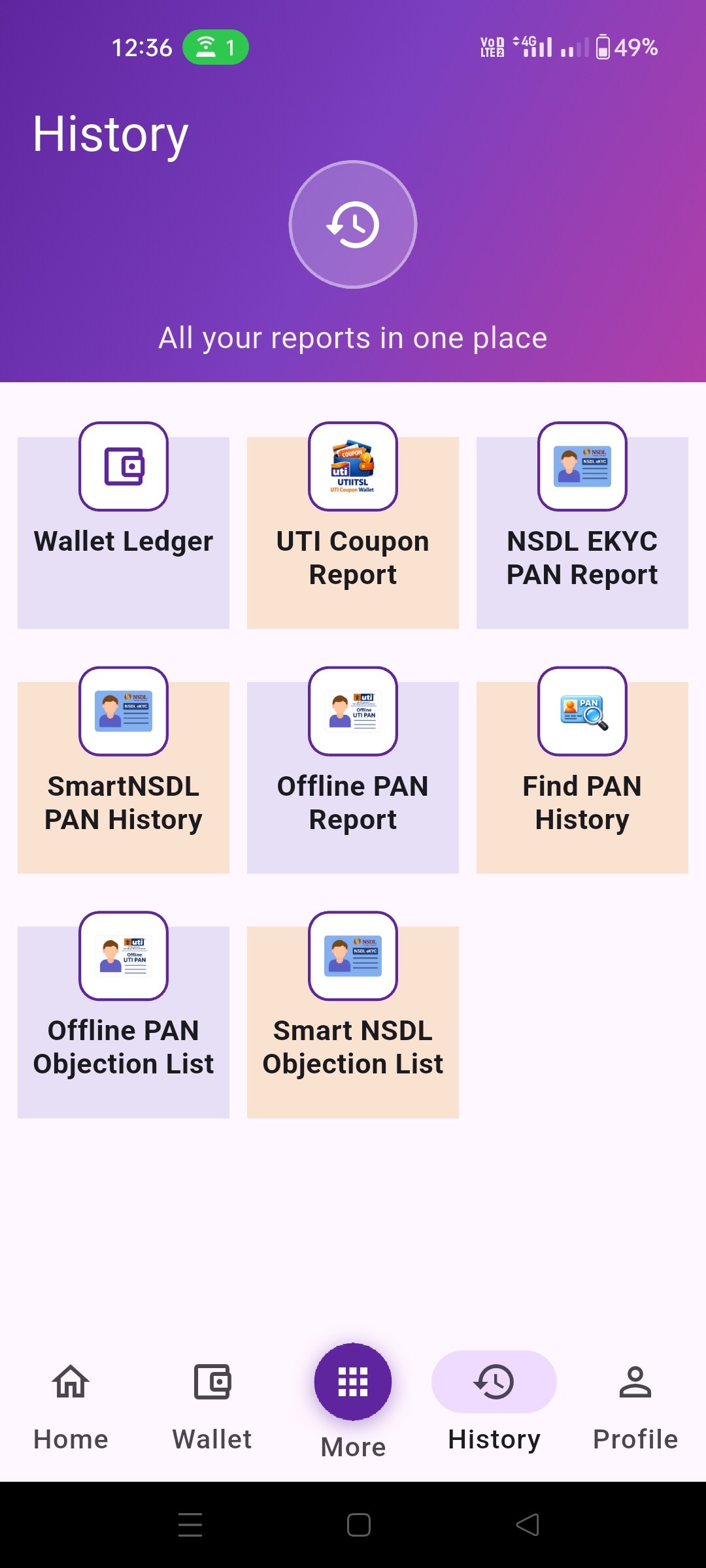 Screenshot of EZEE PAN CARD